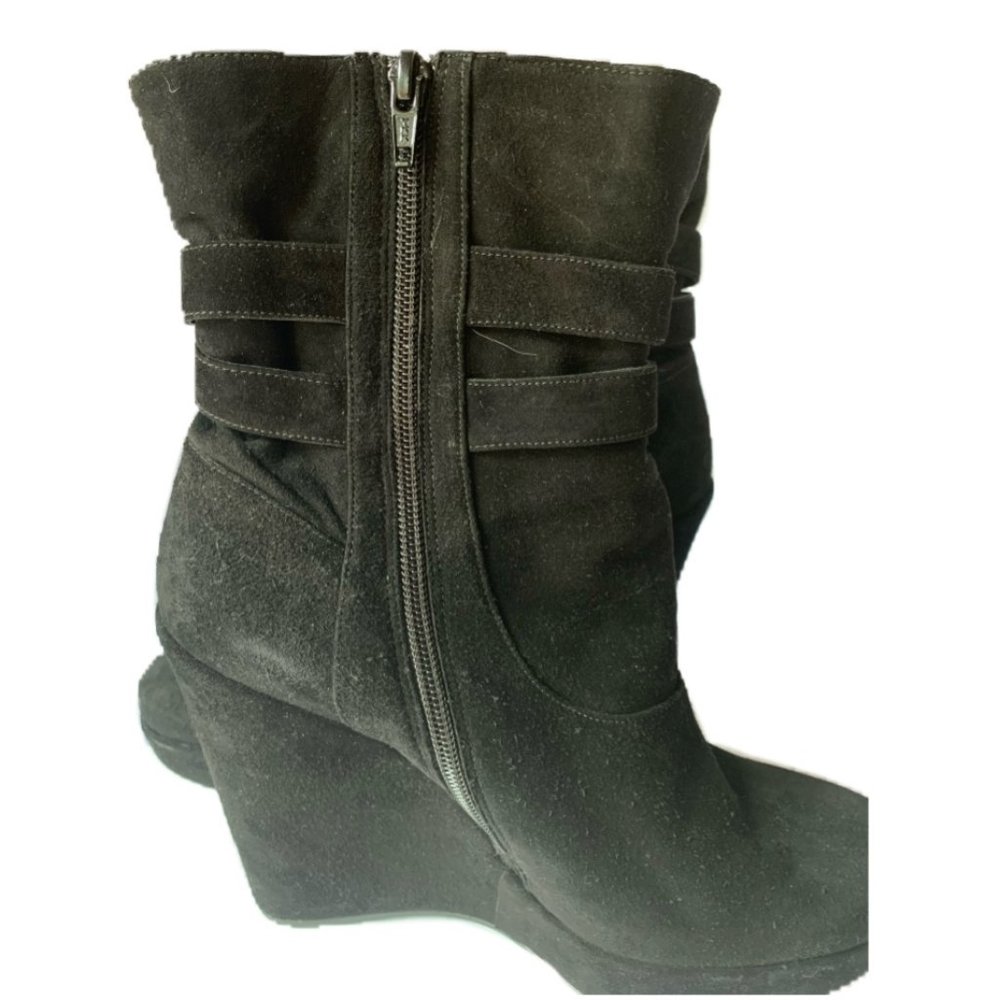 Stuart Weitzman WedgeHolster Black Suede Ankle Boots Size 9 - Picture 7 of 11